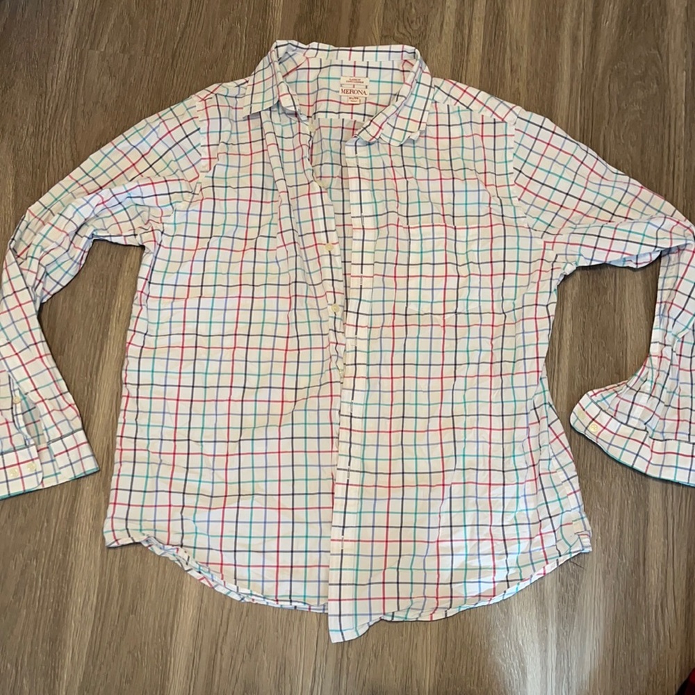 Men’s checkered button down Merona XL